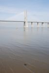 Vasco Da Gama Bridge In Lisbon, Portugal Stock Photo