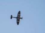 Supermarine Spitfire Flying Over Biggin Hill Airfield Stock Photo