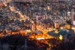 View Of Downtown Cityscape And Seoul Tower In Seoul, South Korea Stock Photo