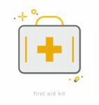 Thin Line Icons, First Aid Kit Stock Photo