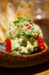 Avocado And Shrimps Salad Stock Photo