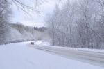 Snowy Road Stock Photo