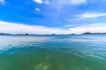 Blue Sea Water Surface On Sky Stock Photo