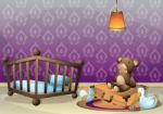 Cartoon  Illustration Interior Kid Room With Separated Layers Stock Photo