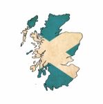 Scotland  Map On  Flag Drawing ,grunge And Retro Flag Series Stock Photo