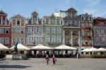 Row Of Multicoloured Houses In Poznan Stock Photo