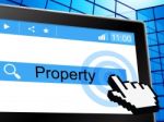 Online Property Represents World Wide Web And House Stock Photo