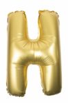 Golden Inflatable Letter Uppercase Stock Photo