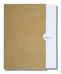 White Notebook In Brown Paper Case Isolated On White Background Stock Photo