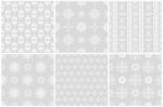 White Flower Seamless Patterns Set 2 Stock Photo