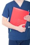 Doctor Holding Folder Stock Photo