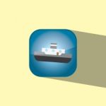 Ship Button Icon Flat   Illustration Stock Photo