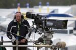 Cameraman Getting Ready For The Start Of The Btcc Race At Brands Stock Photo