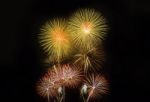 Fireworks Light Up The Sky With Dazzling Display Stock Photo