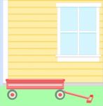 Wagon in garden Stock Photo