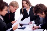 Group Of Business People At Work Stock Photo