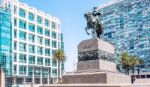 Statue Of General Artigas In Plaza Independencia, Montevideo, Ur Stock Photo