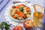 Chickpea With Chicken Meal Stock Photo