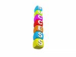 Success Blocks Showing Growth Stock Photo