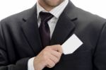 Young Businessman Saving His Visiting Card Stock Photo