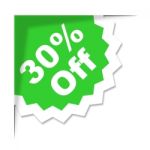 Thirty Percent Off Shows Promotional Reduction And Discounts Stock Photo