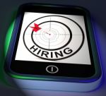 Hiring Smartphone Displays Online Recruitment For Job Position Stock Photo