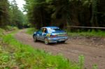 D. Creedon Driving Subaru Impreza Stock Photo