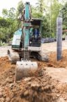 Excavator Bucket Digger Digging Stock Photo