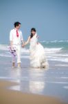 Asian Bride And Groom Stock Photo