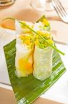 Vietnamese Style Summer Rolls Stock Photo