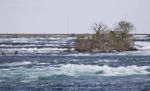 Beautiful Background With The River Right Before The Amazing Niagara Falls Stock Photo