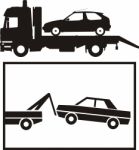 Towing Service And The Symbol Stock Photo