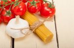 Italian Basic Pasta Ingredients Stock Photo