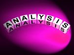 Analysis Dice Represent Research Scrutiny Reasoning And Analytic Stock Photo