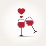  Love Heart Wine Glass Couple Stock Photo