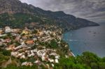 Italy Amalfi Coast And Ocean View Stock Photo