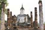 Ancient Buddha Statue. Sukhothai Historical Park, The Old Town O Stock Photo