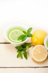 Mint Infusion Tea Tisane With Lemon Stock Photo