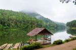 Pang Ung, Beautiful Forest Lake In The Morning Stock Photo