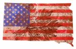 Flag Patterned South Dakota Map Stock Photo