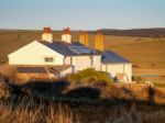 Old Coastguard Cottages At Seaford Head Stock Photo