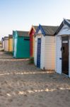 Southwold, Suffolk/uk - May 31 : Colourful Beach Huts At Southwo Stock Photo