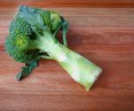 Broccoli On Top Wood Table Stock Photo