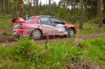 P. O' Connell Driving Mitsubishi Evo Stock Photo