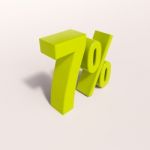 Percentage Sign, 7 Percent Stock Photo