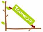 Red Ants Text Teamwork Illustration Stock Photo