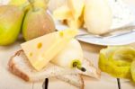 Fresh Pears And Cheese Stock Photo