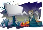 Cartoon  Halloween Background With Separated Layers For Game And Animation Stock Photo