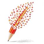 Creative Pencil Broken Streaming With Text November Illustration Stock Photo