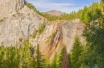 Nevada Fall And Liberty Cap In Yosemite National Park Stock Photo